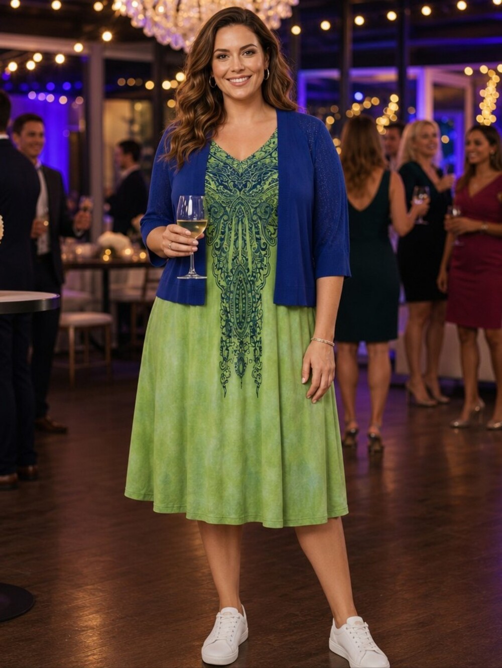 Avenue Royal Blue Open-Front Short Cardigan